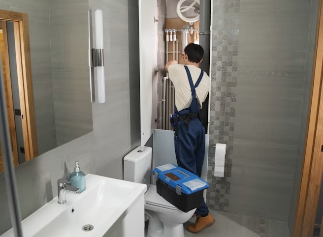 Professional cleaning team in AirBnB property